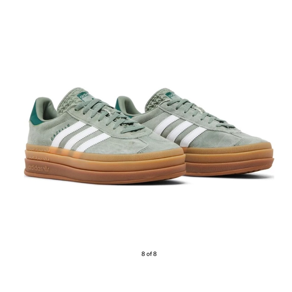 Adidas Gazelle Bold Silver/Green Gum